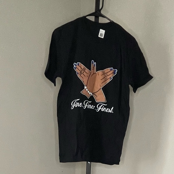 Tops - Zeta Phi Beta tee. Fine Finer Finest. Black.